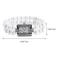 thumbnail image 2 of Femmes Deux Rangées de Perles et de Strass Bracelet Décoré Montre-Bracelet (Blanc), 2 of 9