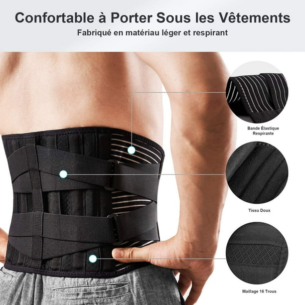 Ceinture de Soutien Lombaire Noire S Ceinture de Soutien Lombaire et Dorsal pour Soulagement de la Douleur Double Ajustable 4 Ressorts pour Hommes et Femmes Walmart