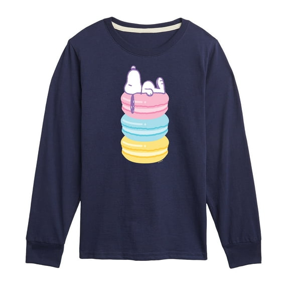 Peanuts - Snoopy Stacked Macarons - Youth Long Sleeve Tee