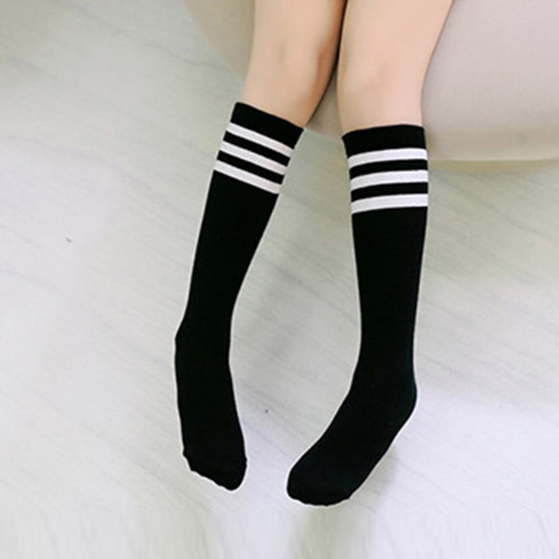 High Elasticity Girl Cotton Knee High Socks Uniform Penguin Fabric Women Tube Socks