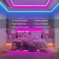 thumbnail image 4 of Led Light For Bedroom 15m (50ft) Music Synchronized Color Changing Strip Light With Remote Control And Application Program To Control Rgb Strip Light, (British Plug), 4 of 4
