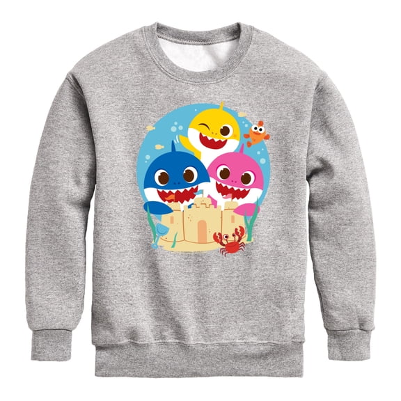 Baby Shark - Sand Castle Boys' Graphic Long Sleeve Fleece Sweatshirt