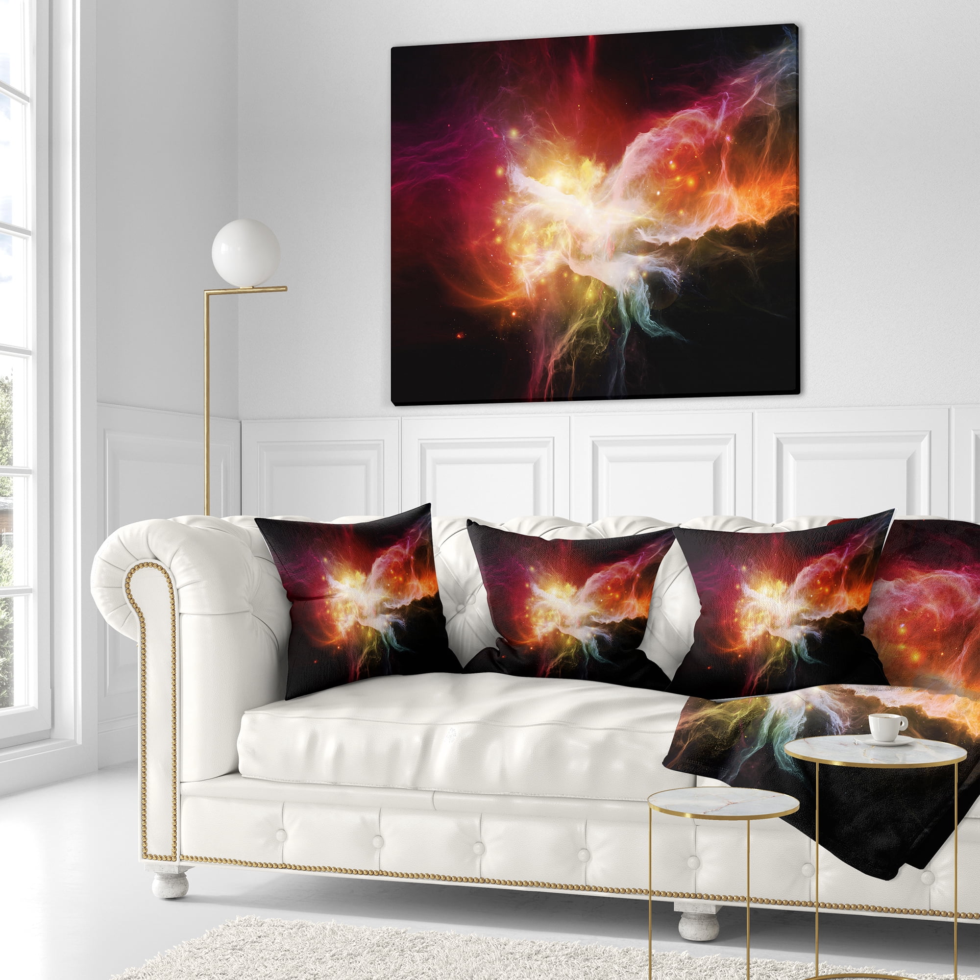 Designart Elegance of Nebulae - Abstract Throw Pillow - 18x18