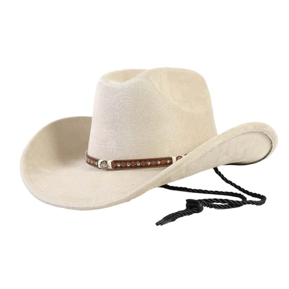 Western Cowboy Hat for Men Women Wide Curved Brim with Adjustable Strap Lightweight Cowboy Hat Cowgirl Hat Sun Hat for Outdoor Travel Party