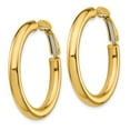 thumbnail image 2 of Primal Gold 14 Karat Yellow Gold 4x25mm Round Omega Back Hoop Earrings, 2 of 4