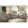 thumbnail image 5 of Ward 76 in. Gray Faux leather 3-Seater Reclining Sofa with Pillow Top Arm, 5 of 5
