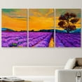 thumbnail image 2 of wall26 Canvas Print Wall Art Set Lavender Flower Field with Orange Sunset Floral Nature Illustrations Realism Rustic Scenic Colorful Country Ultra for Living Room, Bedroom, Office - 24"x36", 2 of 5