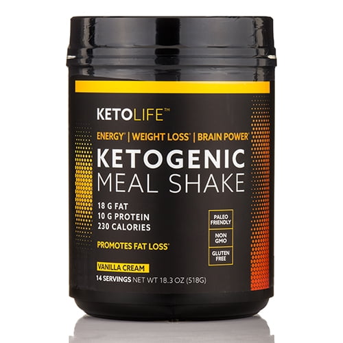 Ketogenic Meal Shake, Vanilla Cream 18.3 oz (518 Grams) by Keto Life