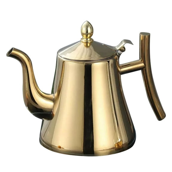 Stainless steel tea kettle, gooseneck coffee kettle, retro coffee pot with tea filter, gooseneck spout for home kitchen induction gas stoves hotplates