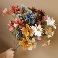 thumbnail image 1 of Fake Flower Decorative Colorful Attractive Three Heads Branch Fake Flower for Wedding, 1 of 7