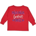 thumbnail image 3 of Inktastic My Nana Loves Me Hearts in Pink Plaid Boys or Girls Long Sleeve Toddler T-Shirt, 3 of 5