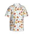 thumbnail image 3 of Xecao Floral Strawberr print Hawaiian shirt - a stylish short-sleeve button-down for men, perfect for casual beach and tropical outings., 3 of 9