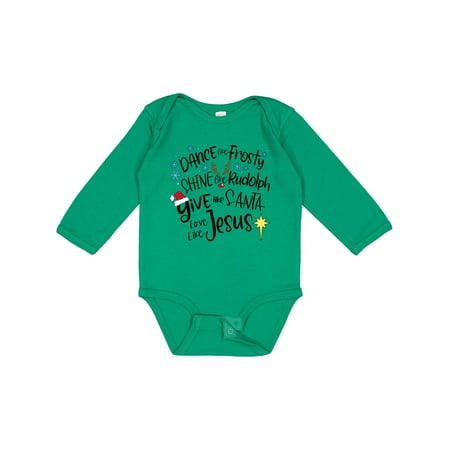 

Inktastic Dance Like Frosty Shine Like Rudolph Give Like Santa Gift Baby Boy or Baby Girl Long Sleeve Bodysuit