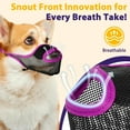 thumbnail image 3 of Dog Muzzle, Mesh Muzzle for Large Medium Small Dogs Allows Full Pant Drinking Mouth Cover to Prevent Biting Chewing Scavenging Adjustable Breathable, 3 of 8