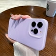 thumbnail image 2 of Jelly Liquid Silicone Soft Case for iPhone 14 13 12 11 pro Max Candy Colors Slim Shockproof Matte Anti-Fingerprint Cases Cover (for iPhone 12 Pro Max,Purple), 2 of 15