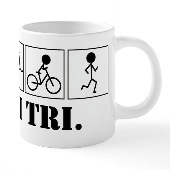 CafePress - I Tri. - 20 Oz White Ceramic Mega Mug