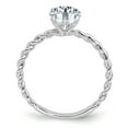 thumbnail image 2 of 14k White Gold Solitaire 2.2ct. Round Twisted Band Moissanite Engagement Ring Size 6.5, 2 of 7