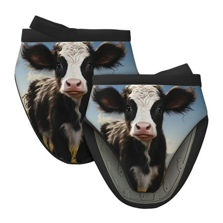 

Matuu Cute Prairie Cow for Non-Slip Mini Oven Soft Silicone Mitt 5.9 x5.9