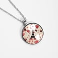 thumbnail image 4 of Eiffel Tower Women's Glass Circular Pendant Necklaces, 4 of 5