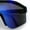 Black - Blue Mirror, variant on Boys Kid Size Large Shield Rimless Sport MTB Plastic Sunglasses White - Blue Mirror