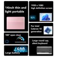 thumbnail image 4 of Ordinateur Portable HD 14 Pouces, Ordinateur Portable Or Rose, Processeur Quad Core Intel, 8 Go RAM, BT 4.2, WiFi, Interface Multimédia HD, Webcam, Windows 11, pour Vidéoconférence, 4 of 7