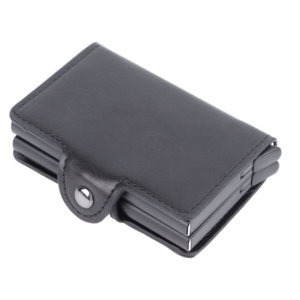 Tarjetero Tarjetero negro Bloqueo RFID Aleación de aluminio PU Antidesmagnetización Gran capacidad Resistente al desgaste Monedero para tarjetas