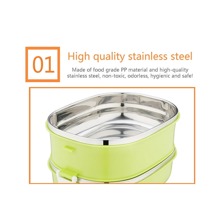 Scgrhp 1/2 Layer Rectangle Thermal for Food Stainless Steel Lunch Container - Food Storage Container Rectangle Stainless Steel Thermal Lunch Storage
