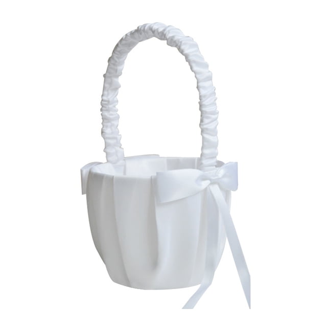 Wosthever Flower Basket Handle Satin Lightweight Durable Wedding Soft Anniversary Tear Rustic Holder Resistant Ornaments Accessory Type2