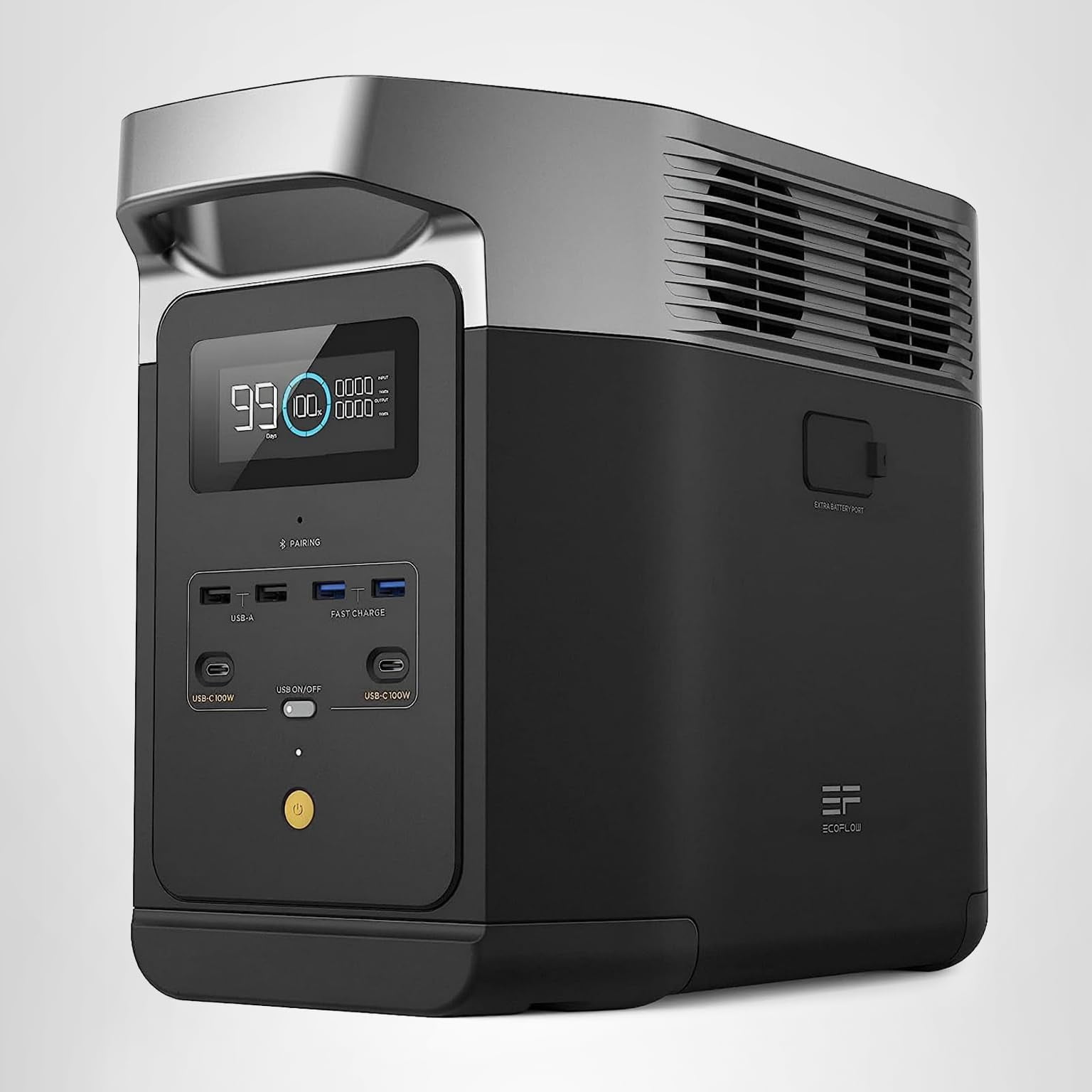 EF ECOFLOW DELTA 2 Portable Power Station, 1024Wh LiFePO4 Battery, 1800W AC Output, 100W USB-C, Solar Generator for Home Backup, Camping & RVs (Solar Panel Optional)