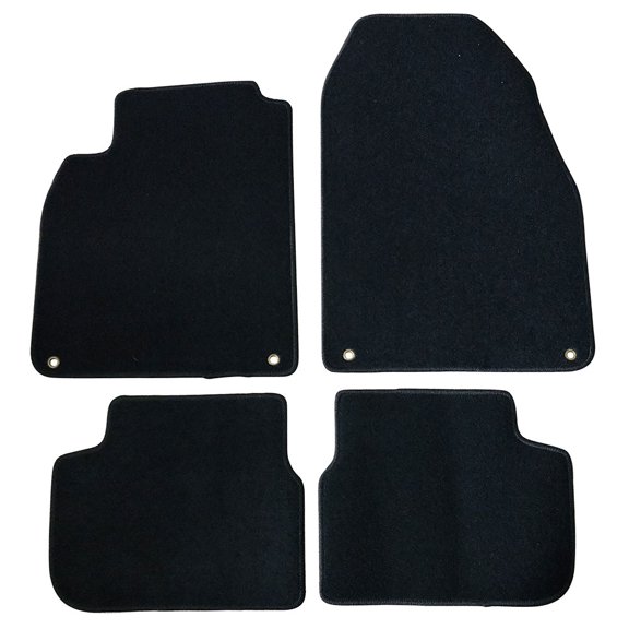 Ikon Motorsports Compatible with 03-11 Saab 9-3 OE Factory Style Black Nylon Carpet Car Floor Mats Front Rear 4pcs 2003 2004 2005 2006 2007 2008 2009 2010 2011