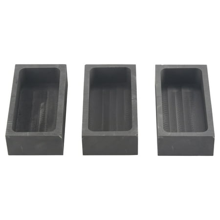 

3 Pieces High Purity 1 KG Graphite Ingot Mold Crucible Mould for Melting Casting Refining Gold Silver Metal Other Metal