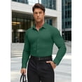 thumbnail image 6 of Youclos Men’s Solid Long Sleeve Button‑Up Dress Shirt, Stretch Wrinkle Resistant Slim Fit Shirt, 6 of 8