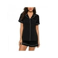 thumbnail image 3 of Zupora Ladies New Imitation Silk Lapel Short-sleeved Pajamas Casual Home Clothes Suit, 3 of 5