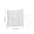 thumbnail image 2 of Cojín porta anillos de boda con preciosos capullos de flores y perlas sintéticas de 15 x 15 cm, con lazos (blanco)., 2 of 7