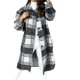 thumbnail image 1 of Chaquetas largas a cuadros para mujer Camisas casuales de manga larga con botones, 1 of 6
