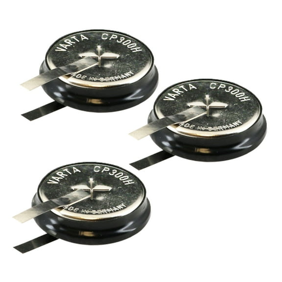 3x 1/CP300H-TABS 1.2V 300mAh NiMH Battery w/TABS for Portable Lighting, Scanner