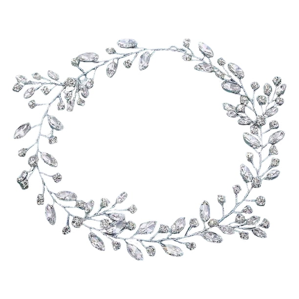 Cosydays Corona de pelo de cristal para novias con pedrería plateada Accesorio para el pelo de novias Accesorios para el pelo de mujeres y niñas