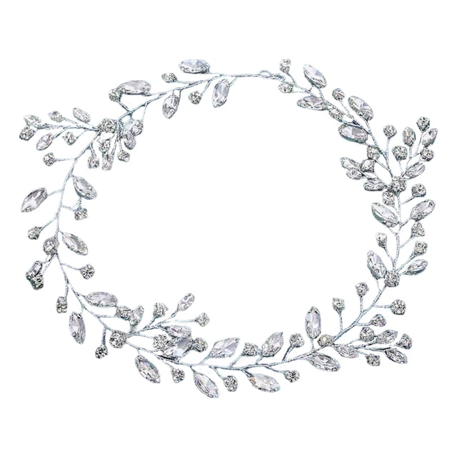 Cosydays Crystal Wedding Hair Vine Silver Rhinestone Bridal Hair Piece Bride Hair Accessories for Women and Girls