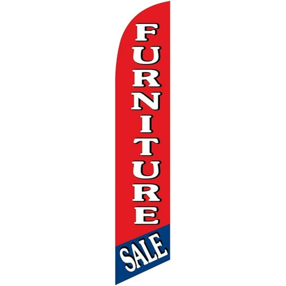 Furniture Sale red/blue Feather Banner Swooper Flag - NO WIND REQUIRED - Replacement FLAG ONLY