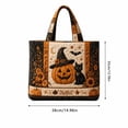 thumbnail image 3 of Halloween Quilted Tote Bag for Women, Large Canvas Shoulder Tote Bag with Vintage Halloween Farmhouse Decor, Structured Work Bag for Women with Top Handle & Storage Tote for, 3 of 5