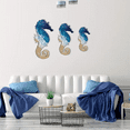 thumbnail image 4 of SHIMELE Summer Beach Wall Decor Seahorse Shaped Wooden Signs Coastal Wall Art Beach Theme Wood Crafts Hanging Decorations for Living Room Bedroom Office Home Nautical Decor Set of 3, 4 of 6