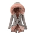 thumbnail image 2 of Ettsollp Winter Down Coat Padded with Furry Hood And Pockets Zipper Closure Parka Windproof Heat Retention Daily Cold Weather Outwear Jacket, 2 of 8
