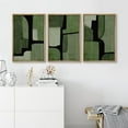 thumbnail image 4 of PixonSign Framed Wall Art Set Watercolor Black & Green Geometric Block Abstract Modern Art Decor Bohemian Pastel Pieces of Puzzle Prints for Living Room, Bedroom, Office - 16"x24"x3 Natural, 4 of 5