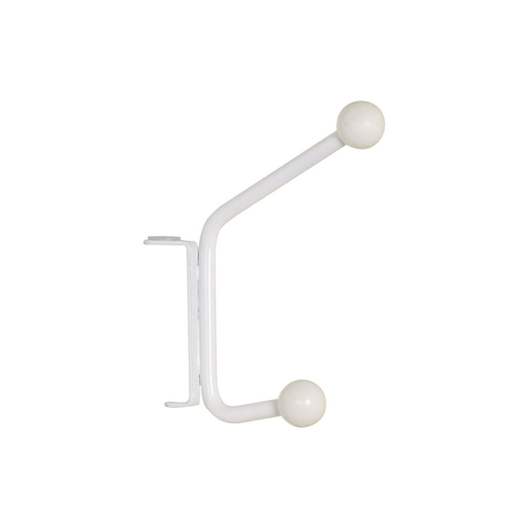 25 lb. Hinge-It Spacemake Double Bar Over The Door Hook in White 25 lb. Hinge-It Spacemake Double Bar Over The Door Hook in White
