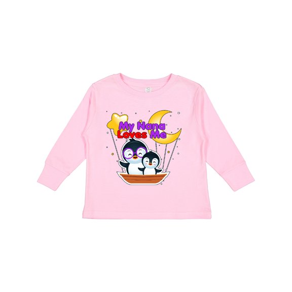Inktastic My Nana Loves Me Penguin Boys or Girls Long Sleeve Toddler T-Shirt