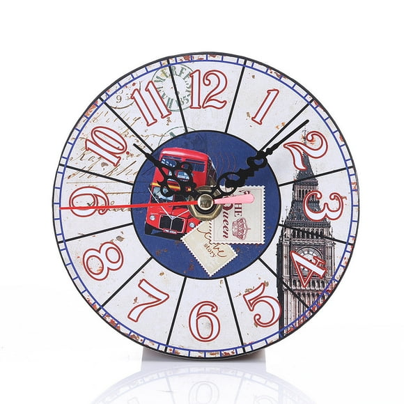 Vintage Style Antique Wood Wall Clock for Home Kitchen Office