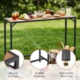 thumbnail image 6 of Pirecart Outdoor Bar Table, 55" High Top Furniture W/ HDPE Top, Counter Height Table W/Adjustable Foot, E-Coating & Hammer-Finish Frame, All Weather for Poolside, Patio,Balcony, Yellow Teak, 6 of 11
