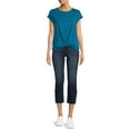 thumbnail image 2 of Time And Tru Women's Twist Front Top with Short Sleeves, 2 of 5