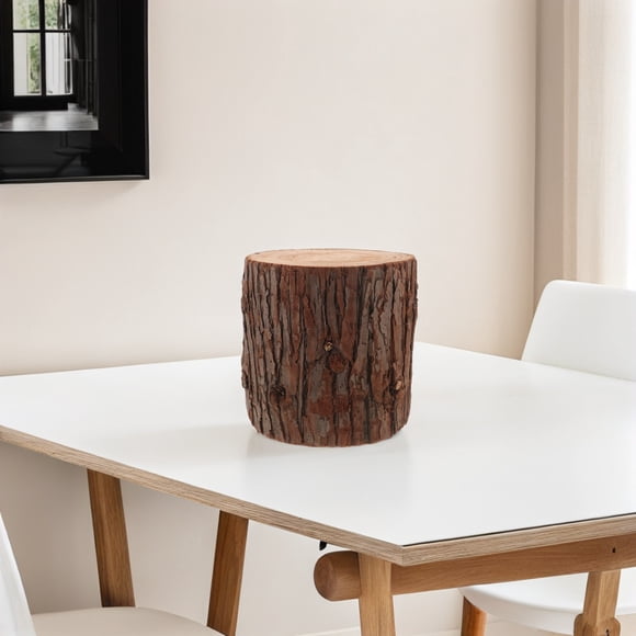 TEHAUX Rustic Wood Stump Coffee Table Natural Wooden Pedestal Stand with Authentic Texture for Home Decor Display