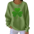 thumbnail image 3 of TaTaai Women's St. Patrick's Day Printed Round Neck Ribbed Long Sleeve Pullovers, Ribbed Fabric Casual All Match Comfort Tops Gift, 3 of 5